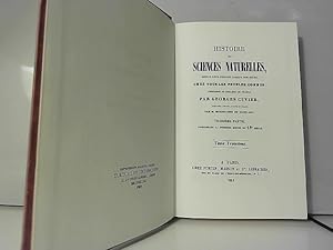 Bild des Verkufers fr Histoire des sciences naturelles (1845, rimp. 1969) tome III zum Verkauf von JLG_livres anciens et modernes