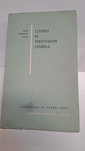 Imagen del vendedor de Estudios de versificacion espaola a la venta por Libros nicos