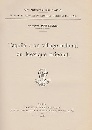 Imagen del vendedor de Tequila : un village nahuatl du Mexique oriental a la venta por PRISCA