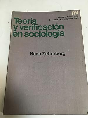 Imagen del vendedor de Teoria y verificacion en sociologia a la venta por Libros nicos