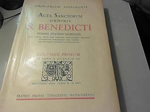 Bild des Verkufers fr Acta sanctorum ordinis s. benedicti volumen primum, 1935 zum Verkauf von JLG_livres anciens et modernes