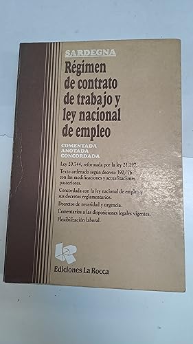 Seller image for Regimen de contrato de trabajo y ley nacional de empleo for sale by Libros nicos