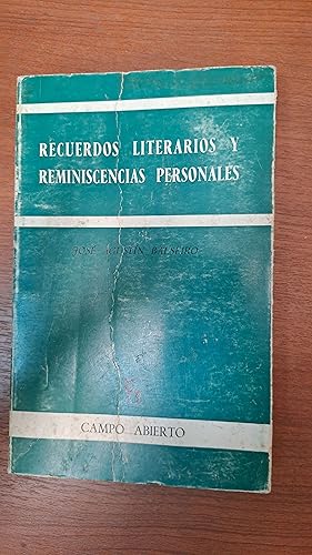 Bild des Verkufers fr Recuerdos literarios y reminiscencias personales zum Verkauf von Libros nicos