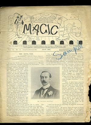 Immagine del venditore per Magic | The Only Paper in the British Empire Devoted Solely to the Interests of Magicians, Jugglers, Hand Shadowists, Ventriloquists, Lightning Cartoonists and Speciality Entertainers | Volume IV. No. 10 (July 1904) venduto da Little Stour Books PBFA Member