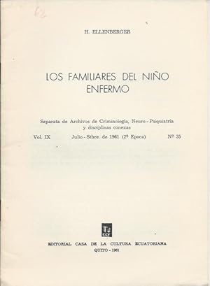 Seller image for Los familiares del nino enfermo OFFPRINT for sale by PRISCA