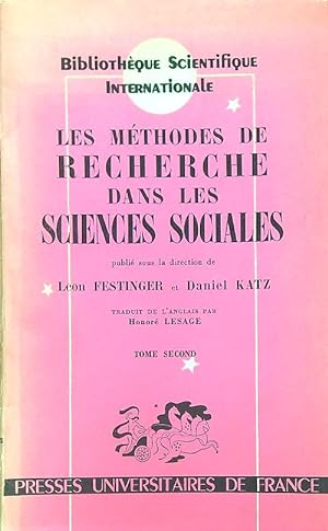 Seller image for Les methodes de recherche dans les sciences sociales. Tome second for sale by Miliardi di Parole