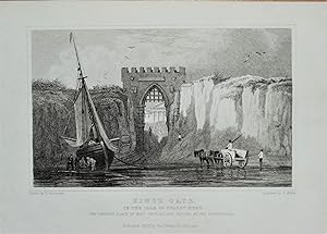 KINGSGATE BAY BROADSTAIRS Thanet Kent Original Steel Engraved Antique Print 1828