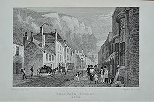 DOVER SNARGATE STREET & Cliffs Original Steel Engraved Antique Print c 1829