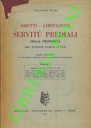 Bild des Verkufers fr Diritti - Limitazioni - Servit Prediali della propriet nel vigente Codice Civile. zum Verkauf von Libreria Piani