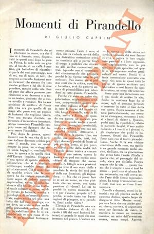 Bild des Verkufers fr Momenti di Pirandello. zum Verkauf von Libreria Piani