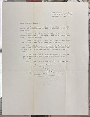 Theo "Okito" Bamberg - December 9, 1952 Letter