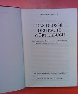 Bild des Verkufers fr Das grosse deutsche Wrterbuch. Mit einem Lexikon der deutschen Sprachlehre. zum Verkauf von biblion2