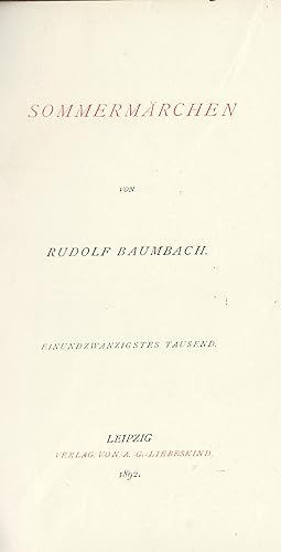 Sommermärchen (Originalausgabe 1892)
