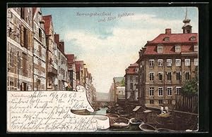 Bild des Verkufers fr Ansichtskarte Hamburg, Herrengrabenfleet und Altes Rathhaus zum Verkauf von Bartko-Reher