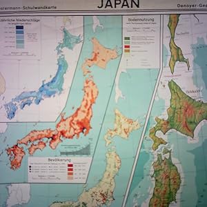 Westermann-Schulwandkarte - Japan, Maßstab 1:1.500.000 - Jährliche Niederschläge im langjährigen ...