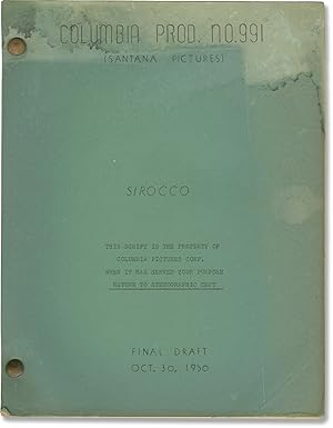 Bild des Verkufers fr Sirocco (Original screenplay for the 1951 film noir, annotated throughout) zum Verkauf von Royal Books, Inc., ABAA