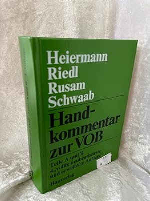 Seller image for Handkommentar zur VOB. Teile A und B Teile A und B for sale by Antiquariat Jochen Mohr -Books and Mohr-