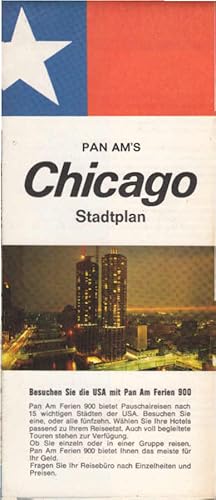 Pan Am s Chicago Stadtplan 1968 Mit nützlichen Hinweisen über Hotels, Restaurants und Sehenswürdi...