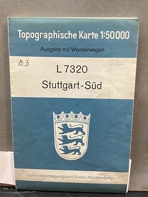 Topographische Karte 1:50 000 - Stuttgart-Süd L 7320. Ausgabe mit Wanderwegen.