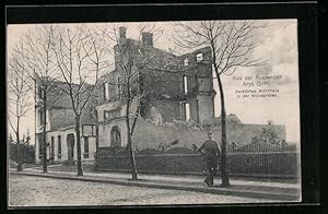 Ansichtskarte Arys, Zerstörtes Wohnhaus in der Bronsarthstr.