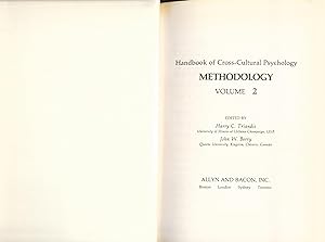 Bild des Verkufers fr Handbook of Cross-Cultural Psychology Volumes 2, 3 + 4 zum Verkauf von avelibro OHG