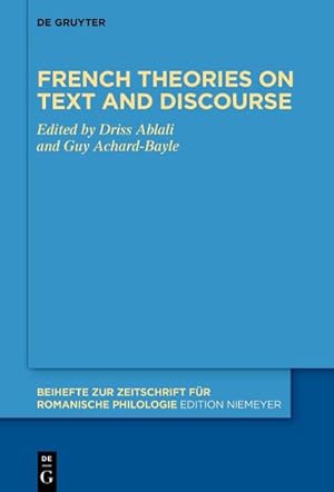 Seller image for French theories on text and discourse for sale by AHA-BUCH GmbH