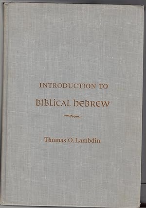 Immagine del venditore per Introduction to biblical hebrew. venduto da Libreria Gull