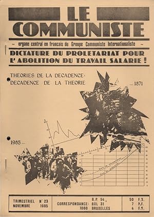 Le Communiste - organe central en français du Groupe Communiste Internationaliste. N° 23 - Novemb...
