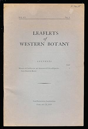 Leaflets of Western Botany vol.6, no.1 (February 24,1950): Mosses of California - Koch