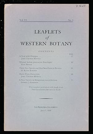 Image du vendeur pour Leaflets of Western Botany vol.6, no.3 (July 7.1950) mis en vente par Paradox Books USA