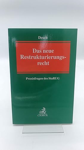 Seller image for Das neue Restrukturierungsrecht Praxisfragen des StaRUG for sale by Antiquariat Bcherwurm