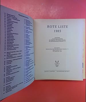 Bild des Verkufers fr Rote Liste 1985. Verzeichnis von Fertigarzneimitteln der Mitglieder des Bundesverbandes der Pharmazeutischen Industrie e. V. zum Verkauf von biblion2