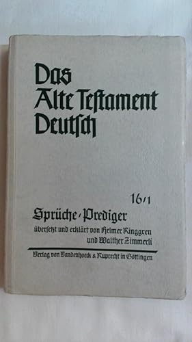 Seller image for DAS ALTE TESTAMENT DEUTSCH: TEILBAND 16/1 SPRCHE/ PREDIGER. for sale by Buchmerlin