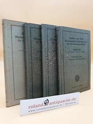 Bild des Verkufers fr Lichtbalu und Wiese: Mathematisches Unterrichtswerk fr Lehrerbildungsanstalten. Neubearbeitung von B. Wiese, K. Muhs und O. Teichmann. / II. Abteilung: Raumlehre (4 Bnde, komplett) / 1. Band: Planimetrie fr die Prparandenanstalt ; 2. Band: Planimetrie fr das Seminar ; 3. Band: Trigonometrie fr das Seminar ; 4. Band: Stereometrie fr das Seminar zum Verkauf von Roland Antiquariat UG haftungsbeschrnkt