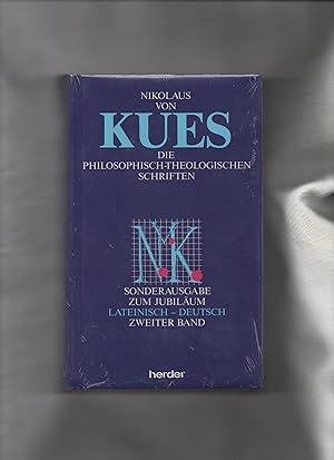 Imagen del vendedor de Philosophisch-theologische Schriften : lateinisch-deutsch. Nikolaus von Kues. Hrsg. u. eingef. von Leo Gabriel. bers. von Dietlind u. Wilhelm Dupr a la venta por Kunsthandlung Rainer Kirchner