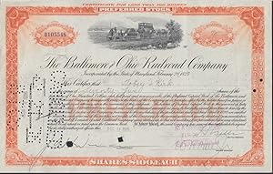 Seller image for Baltimore & Ohio Railroad Stock Certficate 75-shares 1935 for sale by The Jumping Frog