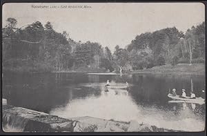 Image du vendeur pour Women boating near spillway Wanamaker Lake East Northfield MA postcard 1914 mis en vente par The Jumping Frog