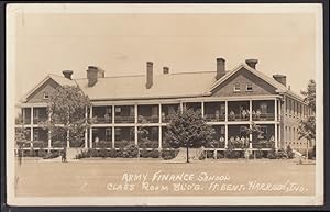 Bild des Verkufers fr Army Finance School Classroom Bldg Ft Benjamin Harrison IN RPPC postcard 1942 zum Verkauf von The Jumping Frog