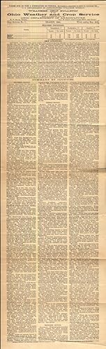 Bild des Verkufers fr Ohio Weather & Crop Service Weather Conditions 5/20 1895 newsprint bulletin zum Verkauf von The Jumping Frog