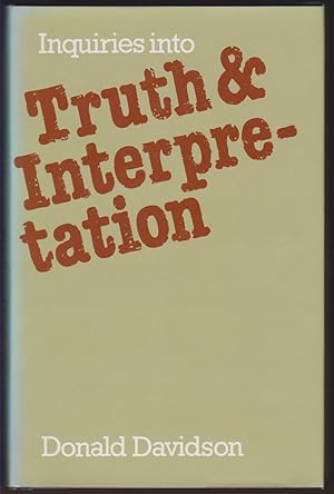 Immagine del venditore per INQUIRIES INTO TRUTH AND INTERPRETATION venduto da Easton's Books, Inc.