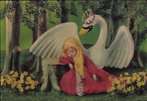 Ansichtskarte / Postkarte La Petite fille et le cygne, Conte d'Andersen