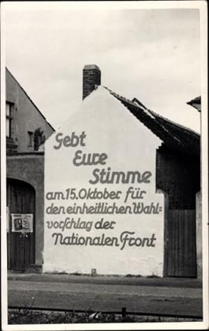 Foto Bei Magdeburg, DDR Propaganda, Nähe Olvenstedt und Ebendorf, Wahl 15. Oktober 1950