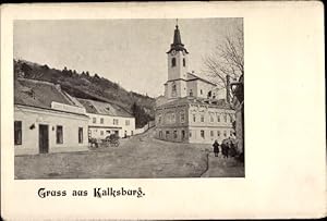 Ansichtskarte / Postkarte Wien 23 Liesing Kalksburg, Straßenpartie mit Kirche