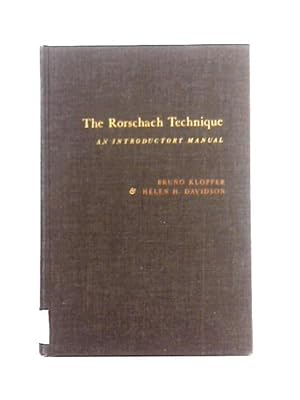 Immagine del venditore per The Rorschach Technique: An Introductory Manual venduto da World of Rare Books