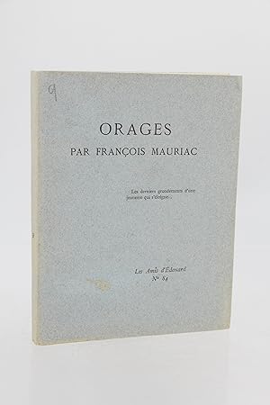 Image du vendeur pour Orages mis en vente par Librairie Le Feu Follet