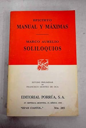 Imagen del vendedor de Manual y Máximas a la venta por Alcaná Libros