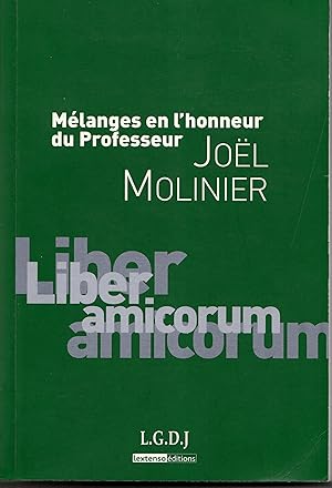 Bild des Verkufers fr Mlanges en l'honneur du Professeur Jol Molinier zum Verkauf von Librairie Franoise Causse