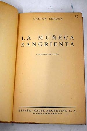 Imagen del vendedor de La mueca sangrienta a la venta por Alcan Libros