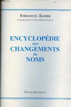 Bild des Verkufers fr Encyclopdie des changements de noms. zum Verkauf von Le-Livre