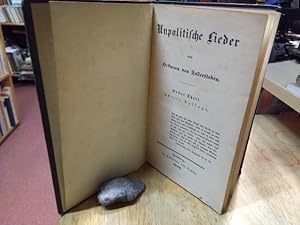 Bild des Verkufers fr Unpolitische Lieder. Erster und zweiter Theil. zum Verkauf von NORDDEUTSCHES ANTIQUARIAT